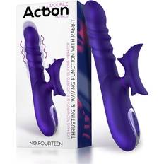 Action No. Fourteen Thrusting & Waving with Rabbit Liquid Silicone Purple