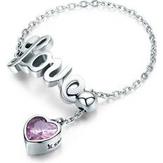 ChaoChuang Silver plating Love Letter Adjustable Finger Ring Female Party Finger Ring Jewelry