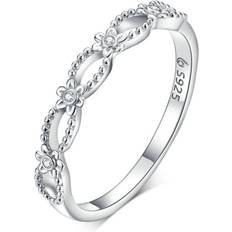 ChaoChuang Rings Lace Macrame Pattern Finger Rings for Women Silver plating Jewelry_8
