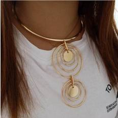 Multicoloured - Women Jewellery Sets wwwwwwwt VIVILADY Trendy Statement Round Circle Jewelry Sets Crystal Choker Necklace Earrings Boho Women Wedding Party Bridal Gifts Multicoloured