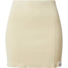 Beige - Korta kjolar Calvin Klein Slim Ribbed Cotton Mini Skirt Green