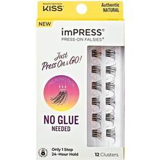 Cosmetics Kiss imPRESS Press-On Falsies Eyelash Clusters, Authentic Natural