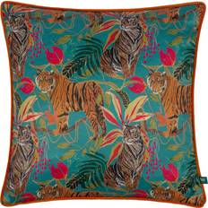 Complete Decoration Pillows Kali Jungle Tigers Cushion Teal Complete Decoration Pillows Turquoise