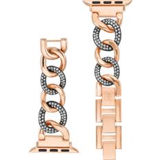 Anne Klein Women's Chain Bracelet Band with Premium Crystals for Apple Watch 42/44/45/Ultra