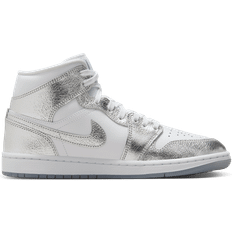 Nike Air Jordan 1 Mid SE W - White/Wolf Grey/Metallic Silver