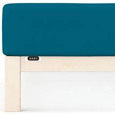Schlafgut Jersey-Elasthan Spannbettlaken EASY 100% Baumwolle 120 x 220 cm Petrol Deep Bed Sheet