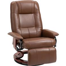 Armchairs Homcom Faux Manual Recliner, Adjustable Swivel Armchair