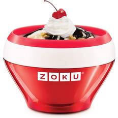 Ice Cream Makers Zoku Ice Cream Maker, Compact Make and Serve Bowl with Stainless Steel Freezer Core Creates Soft Serve, Frozen Yogurt, Ice Cream and More in Minutes, BPA-free, Red