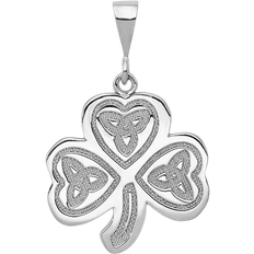 Zen Jewelz Trinity Clover Pendant Charm - White Gold