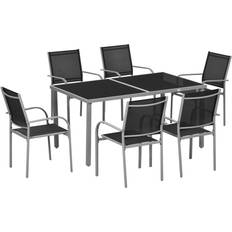 Rectangular Patio Dining Sets OutSunny 7 Garden Patio Dining Set