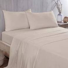 Flat Sheet - Linen Bed Sheets Vantona Easycare Flannelette Cream Bed Sheet White