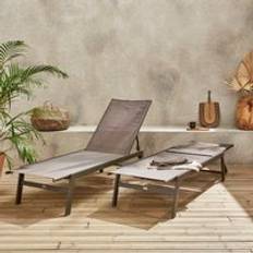 Metall Sonnenliegen Pair Of Textilene Loungers