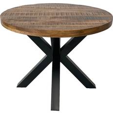 Irons Dining Tables Jaipur Living Industrial Round X Leg Mango Wood/Iron Mango PP Dining Table
