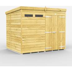 Outbuildings 8 7 Feet Pent Security Shed Double Door (Building Area )