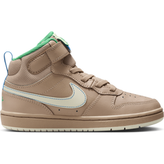 Faux Leather Racket Sport Shoes Children's Shoes Nike Court Borough Mid 2 SE PSV - Hemp/Barely Volt/Light Photo Blue/Coconut Milk