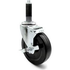 DIY Accessories Service Caster 5 Inch Hard Rubber Wheel Swivel 7/8 Inch Expanding with Brake SCC