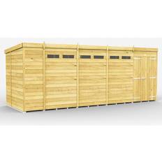 Outbuildings 19 6 Feet Pent Security Shed Double Door (Building Area )