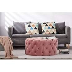 Pink Poufs Life Interiors Melia Round LUX Pouffe