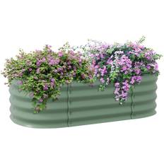 Raised Garden Beds OutSunny 3.4' 1' Galvanized Raised Garden Bed Elevated Planter Box Edging