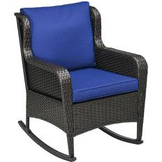 Outdoor Rocking Chairs OutSunny Outdoor Wicker Rocking Chair