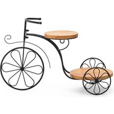 Pots, Plants & Cultivation GlitzHome L Metal Tricycle Planter Stand