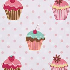 Cotton Fabrics Homescapes Pure Cotton Cupcake Fabrics Pink