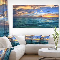 Framed Art Design Art Exotic Tropical Beach Sunset Modern Seashore Framed Art