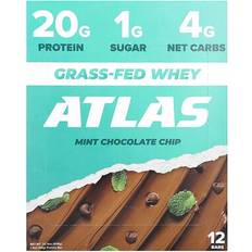 Atlas Bar, Grass-Fed Whey Protein Bar, Mint Chocolate Chip, 12