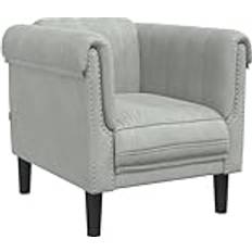 vidaXL Sofastol Velour Lysegrå Lænestol