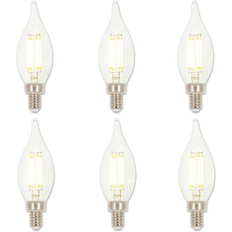 Light Bulbs Westinghouse Lighting 4.5 Watt 60 Watt Equivalent Clear CA11 Dimmable Filament LED Light Bulb, Candelabra Base, 6 Pack Clear