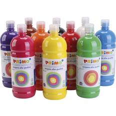 Primo Skole temperamaling mat, assorterede farver, mat, 10x1000 ml