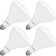 Light Bulbs Luxrite 85-Watt Equivalent BR40 LED Light Bulb 2700K Warm White 1100 Lumens 13-Watt Dimmable Damp Rated UL Listed E26 4-Pack