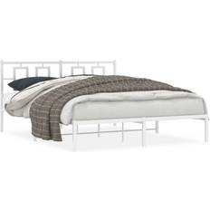 160 cm - Stål Sengerammer vidaXL Med Sengegavl 160x200 cm Metal Hvid Sengeramme