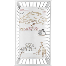 Multicolored Sheets Sweet Jojo Designs Jungle Safari Animals Boy Girl Photo Op Fitted Crib Taupe Zebra