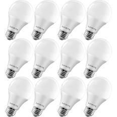 LED Lamps Luxrite 60-Watt Equivalent A19 Dimmable LED Light Bulb Enclosed Fixture Rated 2700K Soft White 12-Pack