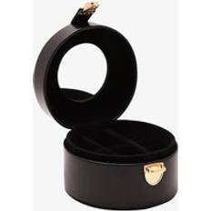 Black Jewellery Storage T.H.Baker Sophia Black Round Leather Jewellery Box SP3341B