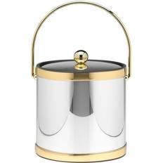 Kraftware Mylar Polished Chrome & Brass 3 Qt. W/ Brass Bale Handle Ice Bucket