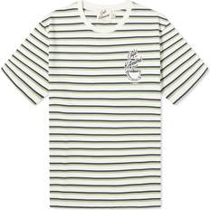 Maison Kitsuné White Striped T-Shirt Matcha/White/Navy