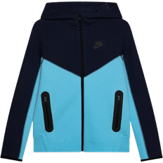 S Children's Clothing Nike Older Kid's Sportswear Tech Fleece Full Zip Hoodie - Midnight Navy/Aquarius Blue/Black/Black (FD3285-410)