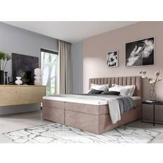 Contenitore Integrato Letti Continentali Boxspringbett Schlafzimmerbett Linnea 120x220 cm Stoff Rose Letto Continentale