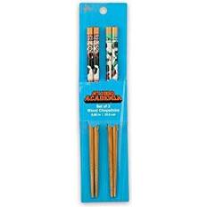 Nero Bacchette Just Funky My Hero Academia Midoriya & Bakugo Bamboo Chopsticks Set - Includes 2 Sets Bacchette