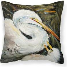 Viscose Complete Decoration Pillows Caroline's Treasures White Egret Fabric Decorative Pillow 14 Complete Decoration Pillows White (35.56x35.56cm)