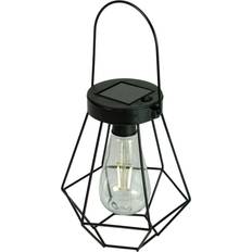 Garden Ornaments Northlight 7.5" Black Geometric Outdoor Hanging Solar Lantern