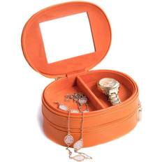 Orange Jewelry Boxes Bey-Berk Lizard Leather 2-Level Jewelry Case