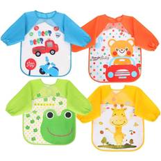 Multicoloured Food Bibs Vicloon Baby Waterproof Weaning Toddler Bib 4pcs