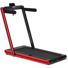 Costway Cardio Machines Costway 2-in-1 Folding Treadmill with Dual LED Display-Red