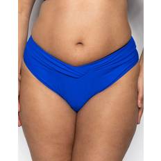 White - Women Bikini Bottoms Ivory Rose V Front Bikini Bottom Cobalt