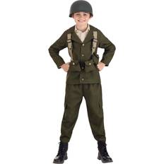 Military Costumes Fun Costumes Child Deluxe WW2 Soldier Costume Military Costumes Brown/Green