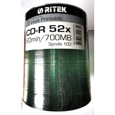 Ritek GPL Inkjet Printable Blank CD CD-R 52x 700mb 80mins Discs