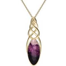 Yellow Necklaces C. W. Sellors 9ct Gold Blue John Long Marquise Celtic Necklace Option1 Value Gold